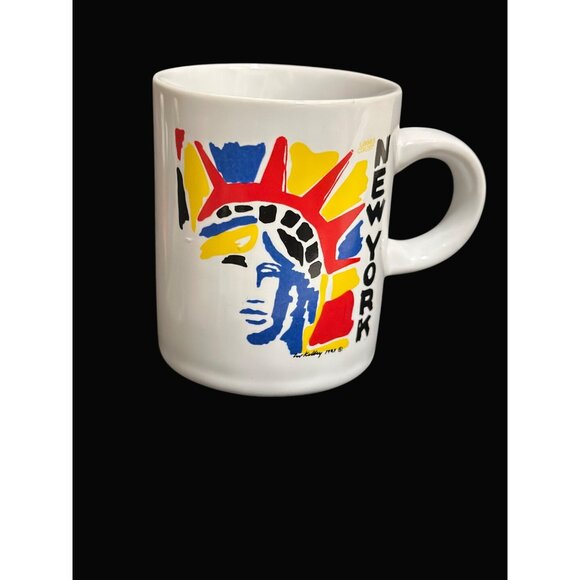 New York Statue Of Liberty Graphic 2 Mini  Mugs Andy Warhol Kelly  1986 Ceramic - Picture 3 of 4